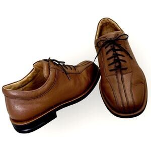 Sandro Mens Leather Lace Up Oxford Comfort Walk Shoes Casual Gel Size 8 Brown